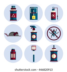 exterminator service flat icons set