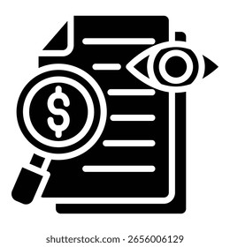 External Audit Icon Bold Style For Various Design Purposes
