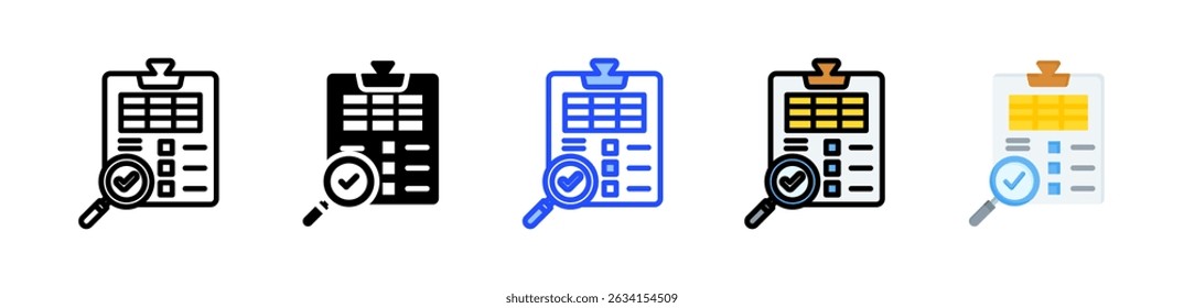 Coleção De Ícones De Auditoria Externa Com Vários Estilos