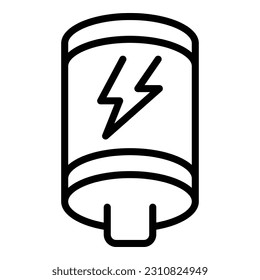 External battery icon outline vector. Charge power. Usb cable