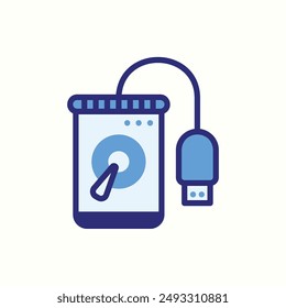 external drive icon, isolated blue icon theme gadget