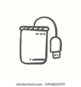 external drive icon, isolated handdrawn icon theme gadget