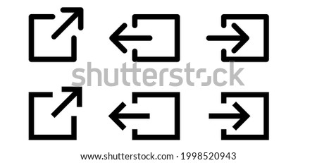 External, exit or entrance link symbol. Hyperlink chain icon. Download, share, and load pictogram. Open page icon. Logout and output, web or website sign. Login or logout. concept. Access granted.