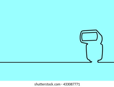 External flash for photography. Linear silhouette as background