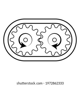 external gear pump diagram vector