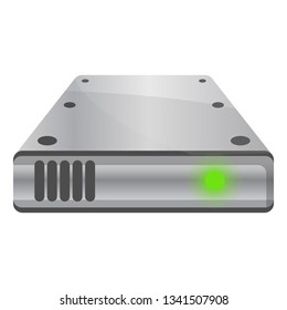 External hard disk icon. Cartoon of external hard disk vector icon for web design isolated on white background