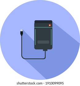 External hard disk, illustration, vector on a white background.