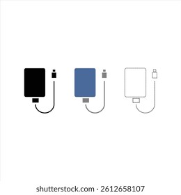 External hard drive colored icon set. Stock Vector