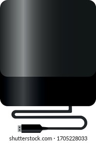 Externe Festplatte. Elektronischer Speicher. Detail für einen Computer.
