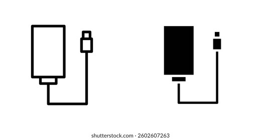 External hard drive flat Icons in line outline and flat solid style on white background