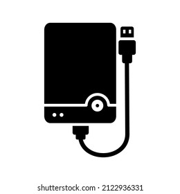 Symbol für externe Festplatte, schwarzes Design