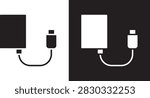 External hard drive icon editable clipart collection..