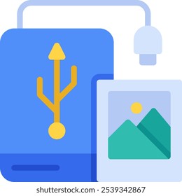 Ilustración de ícono de disco duro externo para Web, App, presentación, infografías o etc