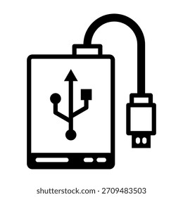 Icono de disco duro externo Estilo mixto Ilustración vectorial