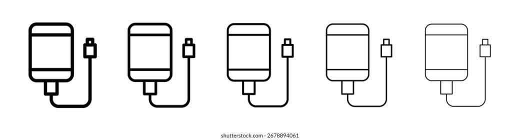 Externes Festplattensymbol für mobiles Konzept und Webdesign.