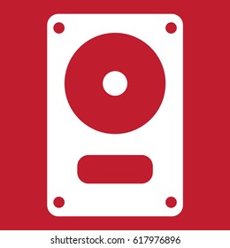 External hard drive icon on red background