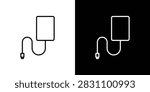 External hard drive icon outline clipart set. EPS10