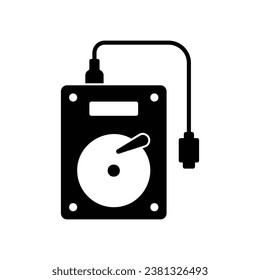 Icono de disco duro externo para almacenamiento portátil