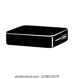 External hard drive icon silhouette vector illustration isolated