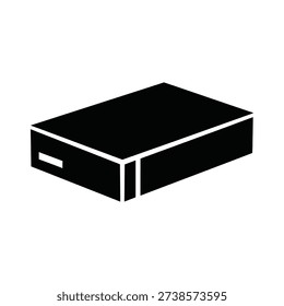 External hard drive icon silhouette vector illustration isolated