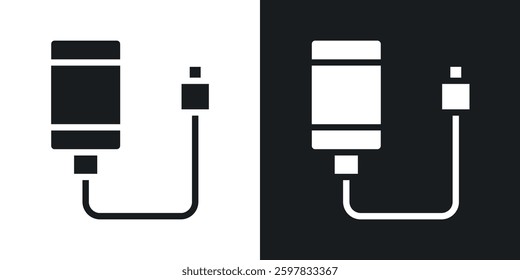 External hard drive icon symbol collection on white background.
