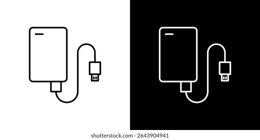 External hard drive icon symbol concept for graphic design, Website, UI. EPS