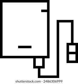 icono de disco duro externo. Diseño de estilo lineal delgado aislado sobre fondo blanco