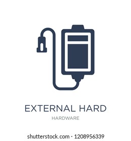 External hard drive icon. Trendy flat vector External hard drive icon on white background from hardware collection, vector illustration can be use for web and mobile, eps10