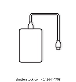 external hard drive icon- vector illustration