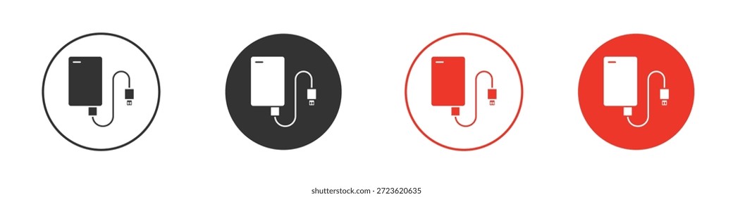Symbol für externe Festplatte. Webvektordesign