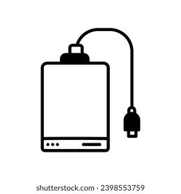 icono de disco duro externo con ilustración de material vectorial de fondo blanco