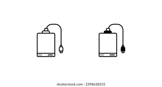 external hard drive icon with white background vector stock illustration