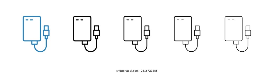 External hard drive icons collection vectors for web ui