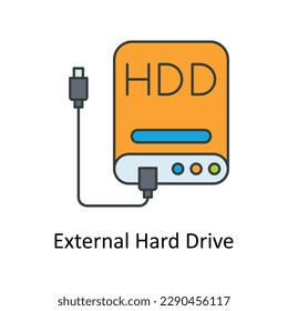 External Hard Drive  Vector   Fill outline Icons. Simple stock illustration stock