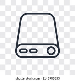 External hard drive vector icon isolated on transparent background, External hard drive logo concept