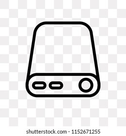 External hard drive vector icon isolated on transparent background, External hard drive logo concept