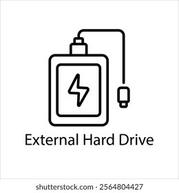 External Hard Drive Vector icon stock illustration