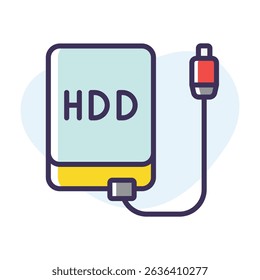 External hard drive vector icon stock illustration