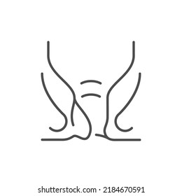 External hemorrhoid line outline icon