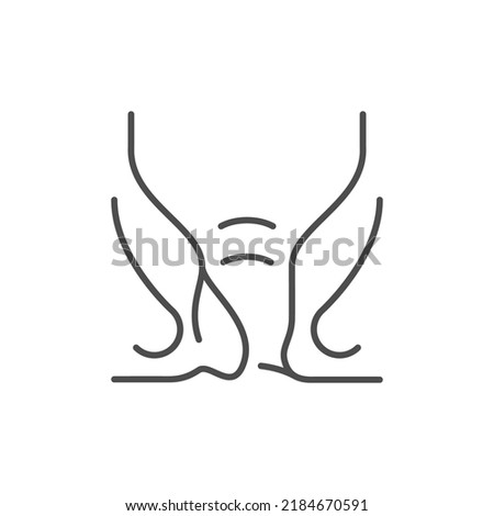 External hemorrhoid line outline icon