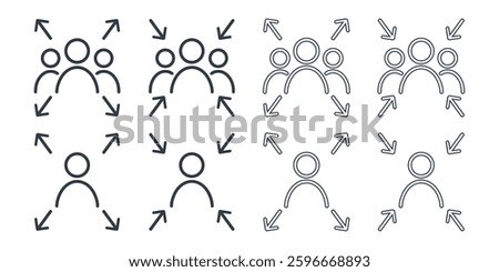 External internal worker icon. illustration vector