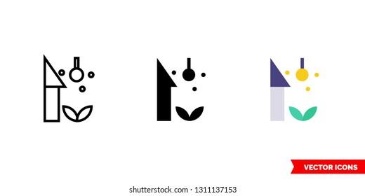 External lights icon of 3 types: color, black and white, outline. Isolated vector sign symbol.