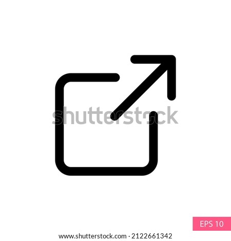 External link or hyperlink symbol vector icon in line style design for website design, app, UI, isolated on white background. Editable stroke. EPS 10 vector illustration.