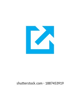 External Link Icon with Arrow and Box, Open in new window flat icon. Stock Vector illustration isolated on white background.
