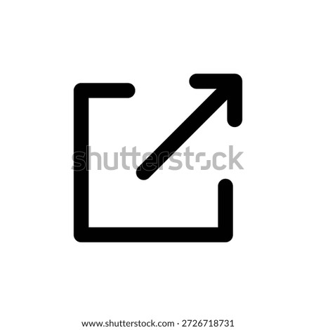 External link icon with arrow exiting a square, representing web navigation or sharing