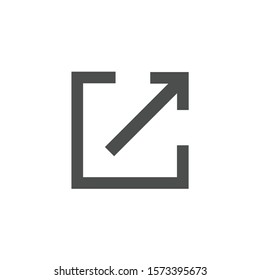 External link icon with arrow and line with box