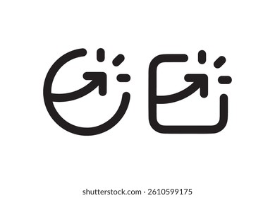 External link icon with arrow and spark Vector