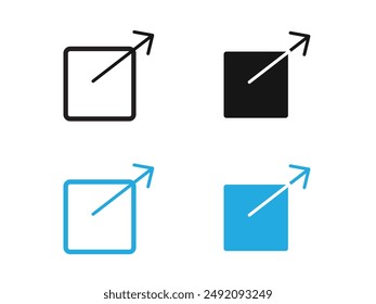 External link icon black and white vector outline sign
