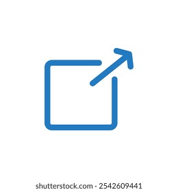 External link icon black and white vector sign