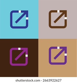 Design de ícone de link externo em várias cores e fundo 